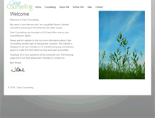 Tablet Screenshot of clearcounselling.com